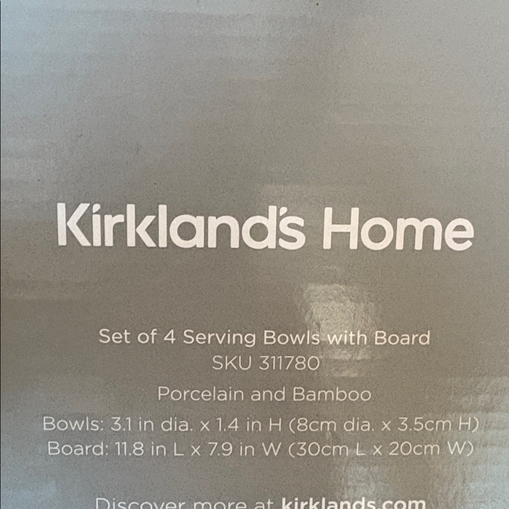 New in box Kirkland's Home Serving Bowls with Board - Picture 2 of 2